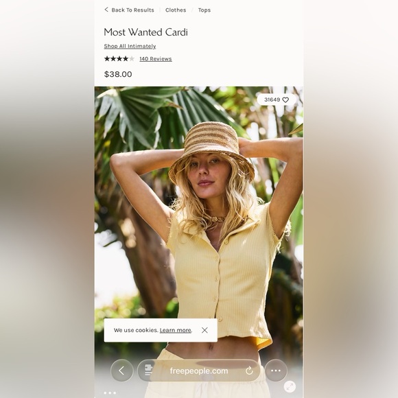 Free People Yellow Ribbed Button-Up Top - Picture 5 of 5